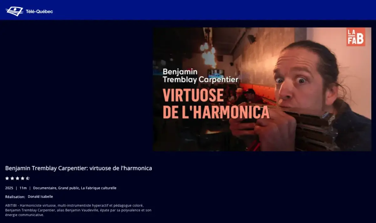 Benjamin au Festival Trad Val-d'Or